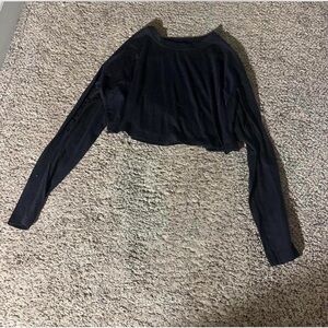SHEIN Black Long Sleeve Crop Top